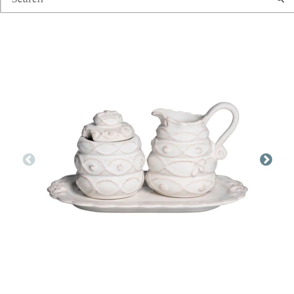 Juliska Jardins du Monde 3 pc creamer and sugar set whitewash - Picture 4 of 8